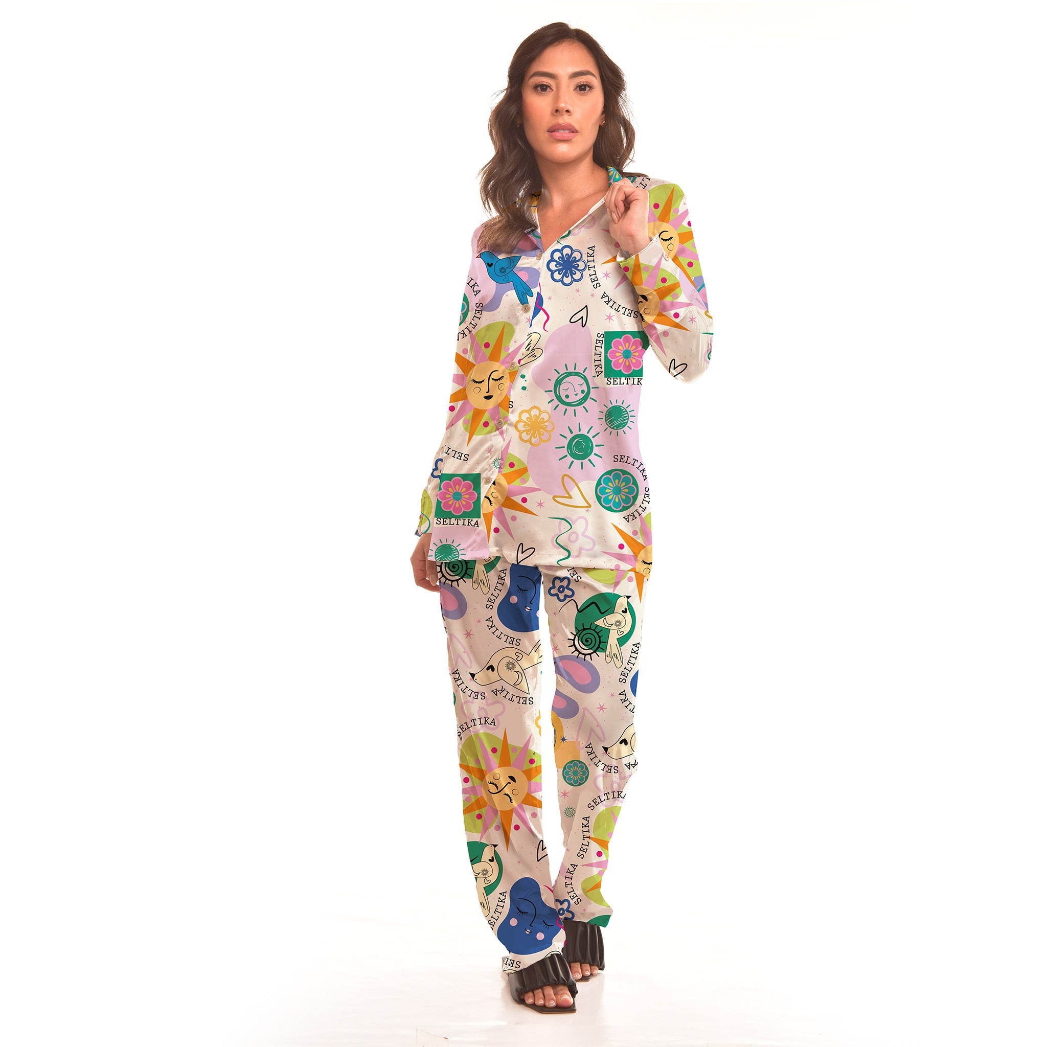 Pijama Verano Camisa Manga Larga y Pantalón